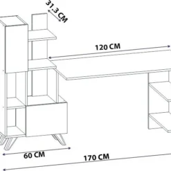 Skånska Möbelhuset Alis Skrivbord 170 X 60 Cm - Vit/valnöt -Stolar affär 99332fc7881826a6760072b3e36bbbb475