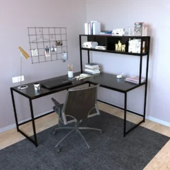 Skånska Möbelhuset Limey Skrivbord 154 X 130 Cm - Svart -Stolar affär 99840df5ce6bc8a21c6af3c256fe8e0436