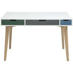 Skånska Möbelhuset Tess Skrivbord 120x60 Cm - Vit/Ek -Stolar affär 9b1175c5dde73aa0fe1ea68942163675b9