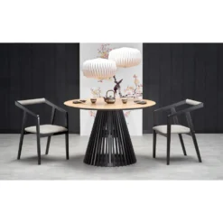 Skånska Möbelhuset Issey Matbord Ø120 Cm - Ek/svart -Stolar affär 9c36101134cd11dc4432f69b243efec431