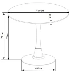 Skånska Möbelhuset Marco Matbord Ø90 Cm - Vit Marmor/svart -Stolar affär a1978480299b3def045d94b74518b22b1d