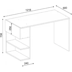 Skånska Möbelhuset Alphonzo Skrivbord 121,8x60 Cm - Vit/valnöt -Stolar affär a19de11e92ab40ccc80baac48816f41d08