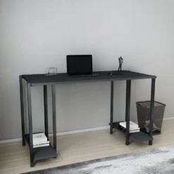 Skånska Möbelhuset Academy Skrivbord 125,2 X 60 Cm - Svart/antracit -Stolar affär a1b568cd360403b38193a0a6a0b7db001d