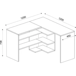 Skånska Möbelhuset Stylo Hörnskrivbord 120/120x45 Cm - Safir/antracit -Stolar affär a1dee65446c08e7329631409874c75dbaf
