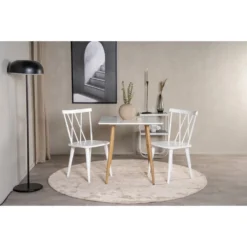 Skånska Möbelhuset Bridge Matbord 75 Cm - Vit/ek -Stolar affär a3ea853708ff90d43dc383042d837d241c