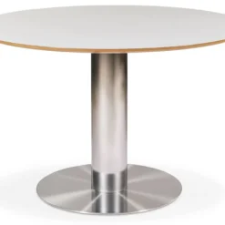 Skånska Möbelhuset Next 118 Runt Matbord - Borstad Stål / Ljus Virrvarr