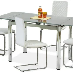 Skånska Möbelhuset Aldona Matbord 96-142 Cm - Grå/krom