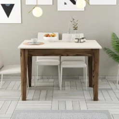 Skånska Möbelhuset Kiev Matbord 110 X 72 Cm - Gräddvit/valnöt -Stolar affär ada8160664495c59f2ee402166df10bef3