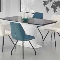 Skånska Möbelhuset Leslie Utdragbart Ovalt Matbord 160-250 Cm - Vit/svart -Stolar affär adfa7d9aa9c947e61f41953533683db97c