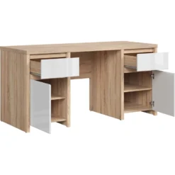 Skånska Möbelhuset Kaspian Skrivbord 160 X 65 Cm - Ek/vit -Stolar affär afed25008b5ea48ac5196dda39445185da