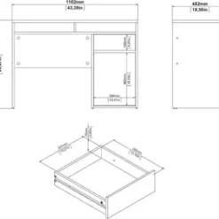 Skånska Möbelhuset Function Plus Skrivbord 110,2 X 48,2 X 77,4 Cm - Hickory -Stolar affär b1bbce03298d488900e509ea6c959eba82