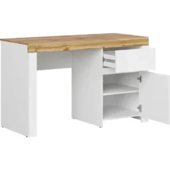 Skånska Möbelhuset Holten Skrivbord 130,2 X 56,5 Cm - Vit/ek -Stolar affär b1dd07d3ac3500d3ab6823893bd5c54c81