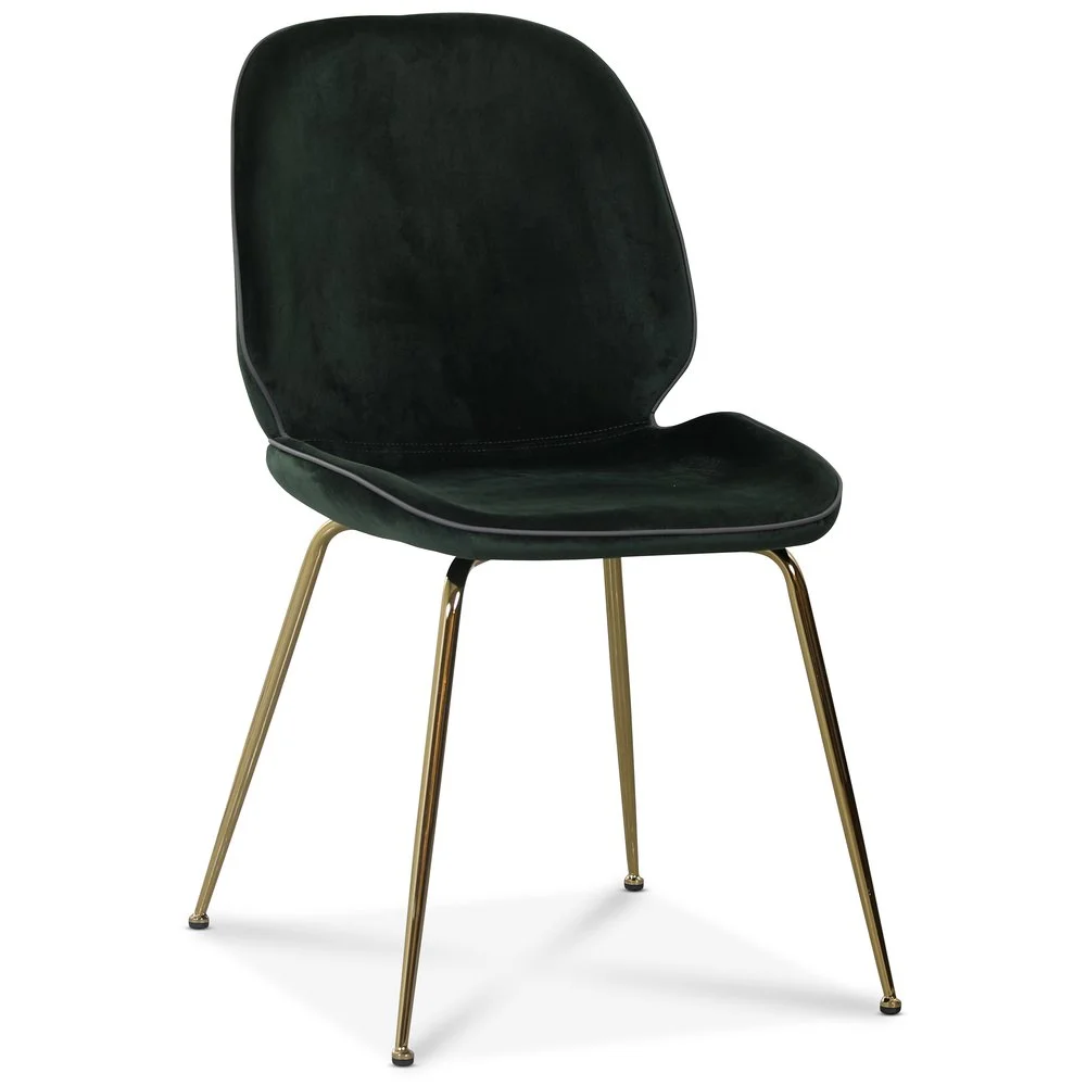 Skånska Möbelhuset Deco Velvet Stol - Grön / Mässing 3 Skånska Möbelhuset Deco Velvet Stol - Grön / Mässing