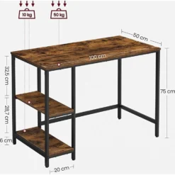 Skånska Möbelhuset Osman Skrivbord 120 X 60 Cm - Brun/svart -Stolar affär b2347ba52f9677cd1dd048f75ef31ace58