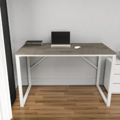 Skånska Möbelhuset Layton Skrivbord 120 X 60 Cm - Vit/mörkgrå -Stolar affär b2faa89cb7f68539b2dd8f400cb2f3fec1