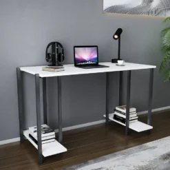 Skånska Möbelhuset Academy Skrivbord 125,2 X 60 Cm - Svart/vit -Stolar affär b4155afc5bfc5567c3cede6a098b2b67eb