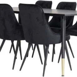 Skånska Möbelhuset Alice Deluxe Matstol - Svart Sammet -Stolar affär b41caa9fa5cce515627b169ce1b010ce8b