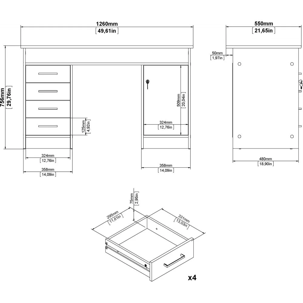 Skånska Möbelhuset Function Plus Skrivbord 126 X 55 X 75,6 Cm - Hickory 12 Skånska Möbelhuset Function Plus Skrivbord 126 X 55 X 75,6 Cm - Hickory - Bild 10