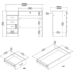 Skånska Möbelhuset Function Plus Skrivbord Med 4 Lådor 109,3 X 48,5 Cm - Svart Ask -Stolar affär b56d1225db912790404425102640441365