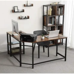 Skånska Möbelhuset Rami Hörnskrivbord 138/138 X 49 Cm - Brun/svart -Stolar affär b7234d6d1fdb2ebf310a45d6a2baaa6e38