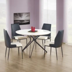 Skånska Möbelhuset Bibbi Matbord 120 Cm - Vit (Högglans) / Svart