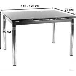 Skånska Möbelhuset Cameron 110-170 Cm Matbord - Grå/krom -Stolar affär bcd7bdf860250602d32aee2a3effcd4fb0