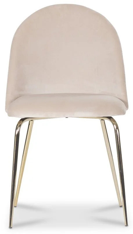 Skånska Möbelhuset Giovani Velvet Stol - Ljusbeige/Mässing 4 Skånska Möbelhuset Giovani Velvet Stol - Ljusbeige/Mässing - Bild 2