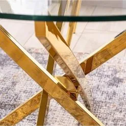 Skånska Möbelhuset Charlotte Matbord Ø90 Cm - Guld -Stolar affär be23eeda3ba2cc7870a1773b5f08ff4224