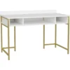 Skånska Möbelhuset Alma Skrivbord 120 X 60 Cm - Guld/vit -Stolar affär bec118cb6d6942a2d2cfb99ed546a8673e