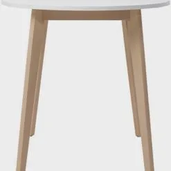 Skånska Möbelhuset Keita Matbord Ø80 Cm - Vit/sonoma Ek -Stolar affär bfcf6ee84bf4a138ee9d36cce7b2bcc947