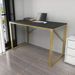 Skånska Möbelhuset Layton Skrivbord 120 X 60 Cm - Guld/antracit -Stolar affär c9d9d3590a15f62482ccd60e2013a7ce7f