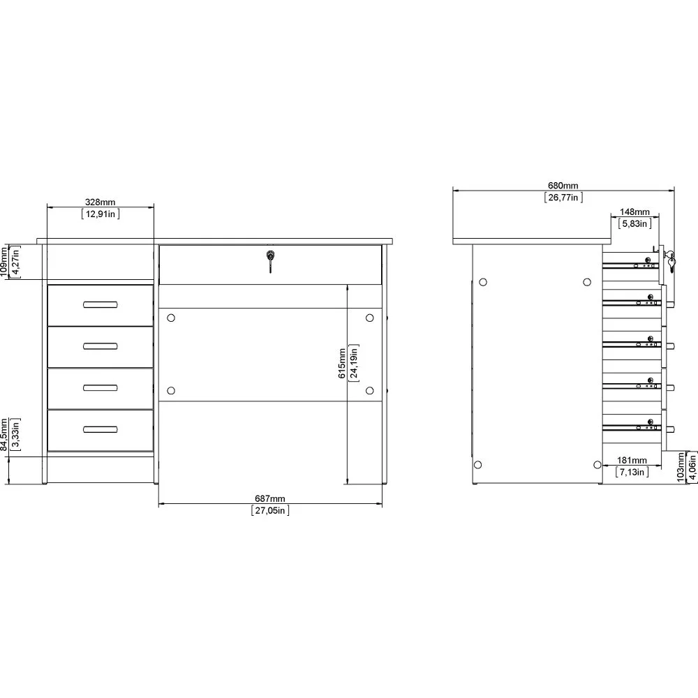 Skånska Möbelhuset Function Plus Skrivbord Med 4 Lådor 109,3 X 48,5 Cm - Tryffel 12 Skånska Möbelhuset Function Plus Skrivbord Med 4 Lådor 109,3 X 48,5 Cm - Tryffel - Bild 10