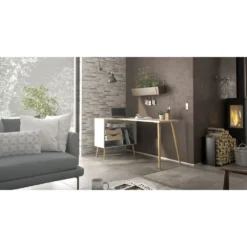 Skånska Möbelhuset Oslo Skrivbord 145 X 81 Cm - Vit/ek -Stolar affär ce6e2afa49686e5daa9169459721678ef0