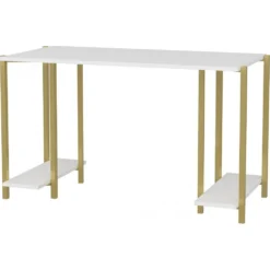 Skånska Möbelhuset Academy Skrivbord 125,2 X 60 Cm - Guld/vit -Stolar affär d4e76a05ca86a00dbbe015b1ffb1eb9af5