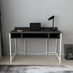 Skånska Möbelhuset Alma Skrivbord 120 X 60 Cm - Vit/mörkgrå -Stolar affär d71a9618da1a68079b30d3d8d7e39585d6