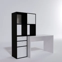 Skånska Möbelhuset Cannes Skrivbord 164x55 Cm - Vit/svart -Stolar affär e39e26853d0dda96774cde80b41a862ed9