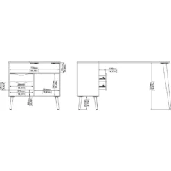 Skånska Möbelhuset Oslo Skrivbord 145 X 81 Cm - Vit/svart -Stolar affär e42cb564cb365e976087c643a2e3df8e9f