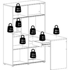 Skånska Möbelhuset Function Plus Skrivbord 135,2 X 100,2 X 153 Cm - Vit/ek -Stolar affär e60c53a9ac8b50b46a22c77a4dff93c19a