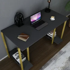 Skånska Möbelhuset Academy Skrivbord 125,2 X 60 Cm - Guld/antracit -Stolar affär e91a4ccd2d9d4156aa1bda1a80d75b1a90