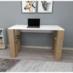 Skånska Möbelhuset Carmen Skrivbord 120x60 Cm - Vit/ek -Stolar affär e9db68794d4948ebbe91ba0942310a2b08