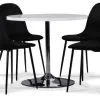 Skånska Möbelhuset Tiana Bord Med Kromad Fot Ø90 Cm - Vit (Högglans) / Krom -Stolar affär ec0ba444673665f4512d025d965390b77c