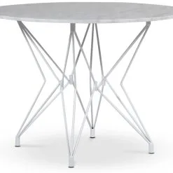 Stolar affär 8 Skånska Möbelhuset Zoo Matbord Ø105 Cm - Vit / Ljus Marmor