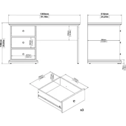 Skånska Möbelhuset Paris Skrivbord 130 X 61,5 Cm - Vit -Stolar affär ec8ab29d5ed89c5ce64ffd9500b6aca63a