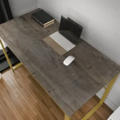 Skånska Möbelhuset Layton Skrivbord 120 X 60 Cm - Guld/mörkgrå -Stolar affär eca2ebe1afa0ce5b50e7f5910f2c236303