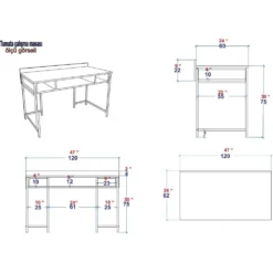 Skånska Möbelhuset Tumata Skrivbord 120x60 Cm - Guld/vit -Stolar affär ecf90f52b738623edd5951631173a85f1a