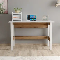 Skånska Möbelhuset London Skrivbord 120 X 60 Cm - Vit/brun -Stolar affär ed247e2feabbdc161f51f235365cb21c58
