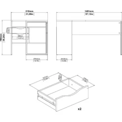 Skånska Möbelhuset Function Plus Skrivbord 145,1 X 81 X 76,8 Cm - Vit/tryffel -Stolar affär ef204ee3534e2a686e8f55149c96a75b02