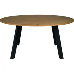 Skånska Möbelhuset Freddy Matbord Runt 155 Cm - Oljad Ekfanér/svart Metall