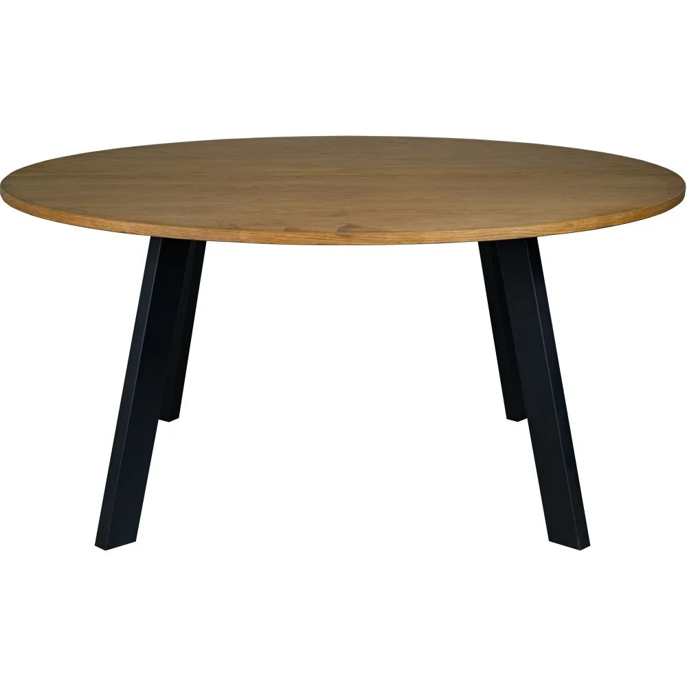 Skånska Möbelhuset Freddy Matbord Runt 155 Cm - Oljad Ekfanér/svart Metall 3 Skånska Möbelhuset Freddy Matbord Runt 155 Cm - Oljad Ekfanér/svart Metall