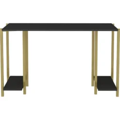 Skånska Möbelhuset Academy Skrivbord 125,2 X 60 Cm - Guld/antracit -Stolar affär f42ddc58ab17527407357f759fc0fe960a